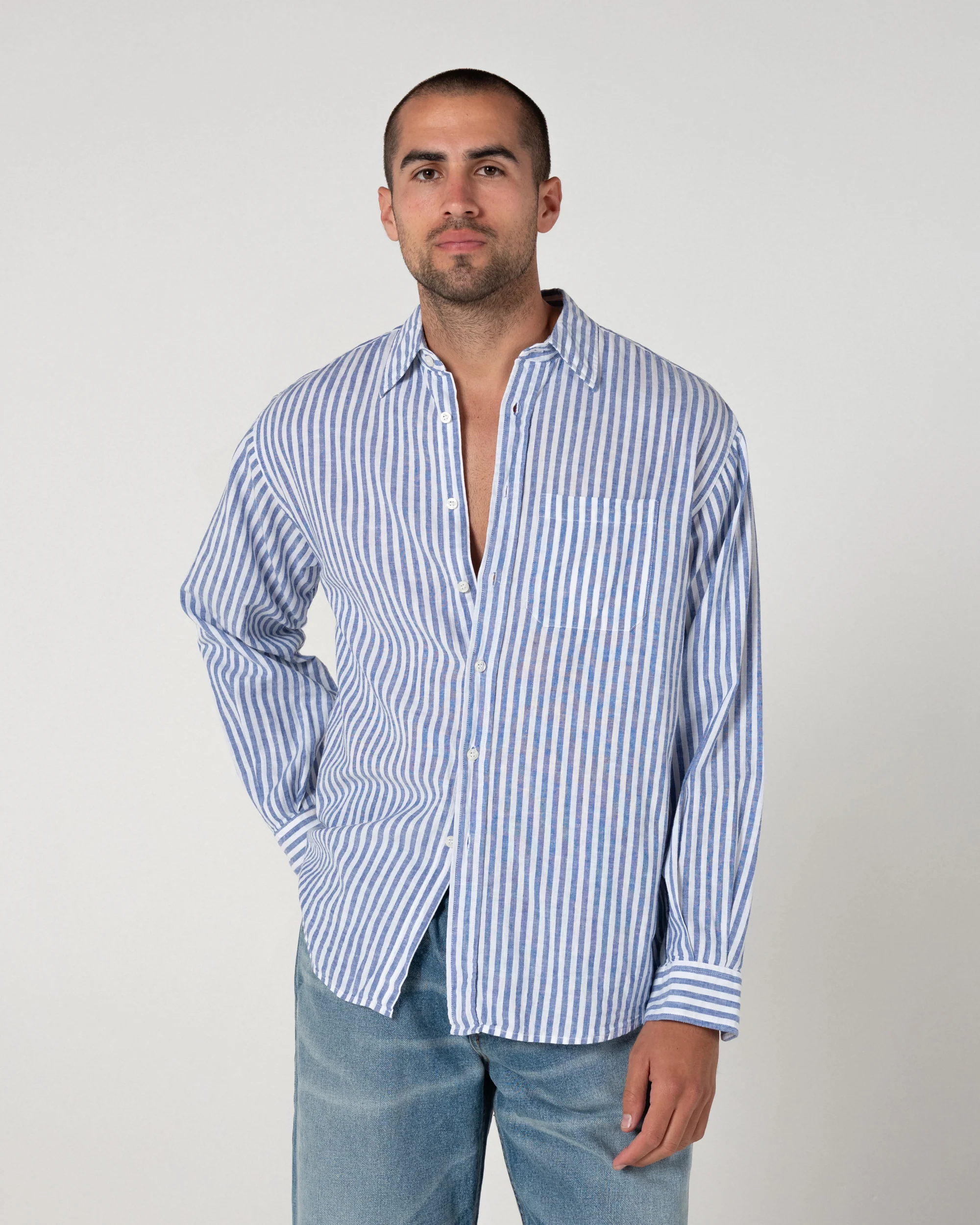 Linen Relaxed Dress Shirt - Image 3